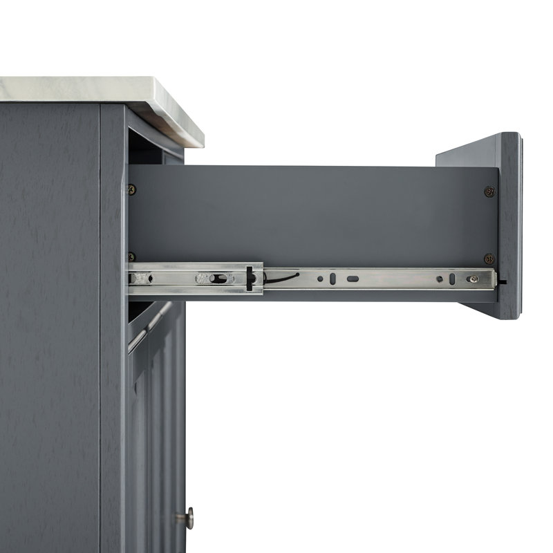 Andover Mills™ Moser Paper Marble Kitchen Island & Reviews Wayfair